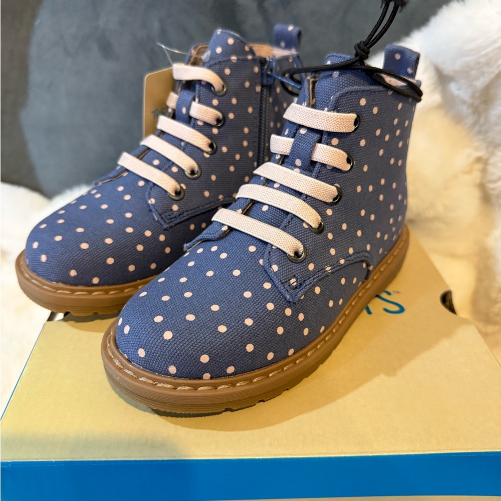 Thereabouts  Blue and Pink Polka Dot Kids Boots Size 10M
